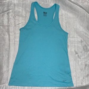 NIKE Dri-Fit Racerback Tank Top - Aqua
